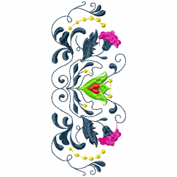 Flowers And Tree Embroidery Design 8